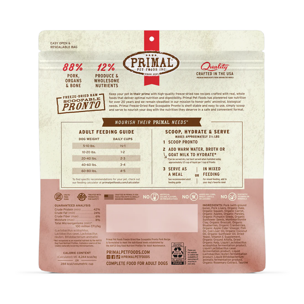 PRIM FD DOG PRONTO PORK 7 OZ