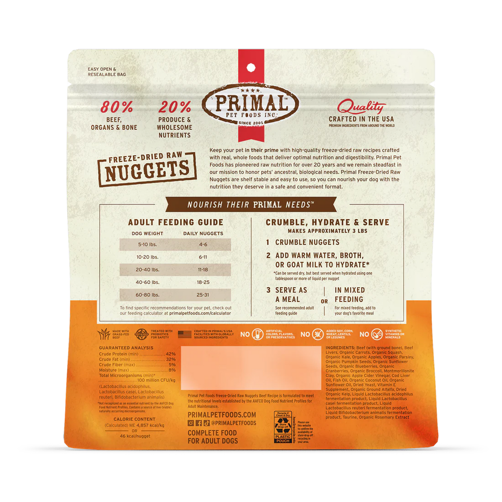 PRIM FD NUGGETS DOG BEEF