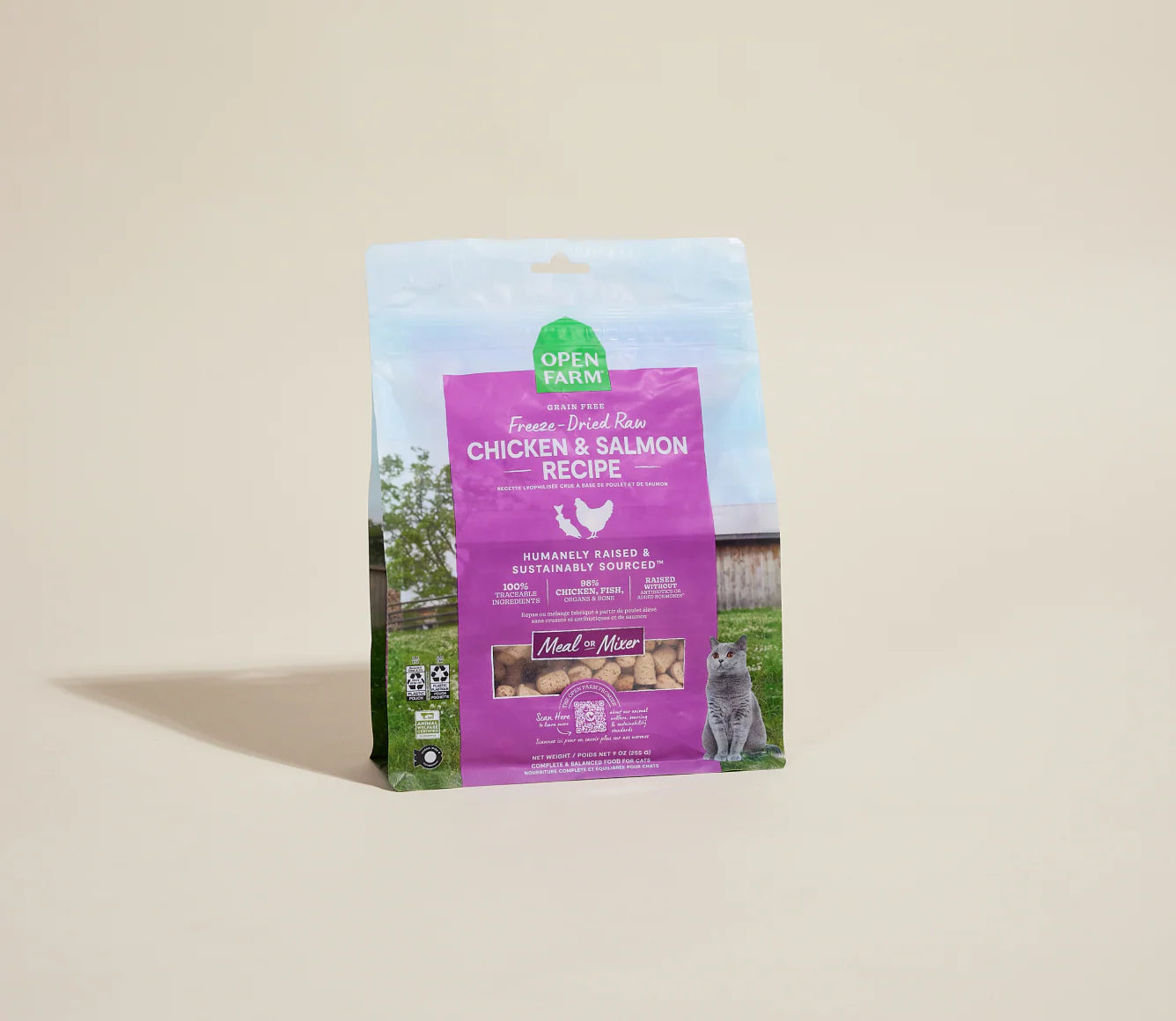 OPEN FARM CAT FD RAW CHICKEN AND SALMON MORSELS 3.5 OZ