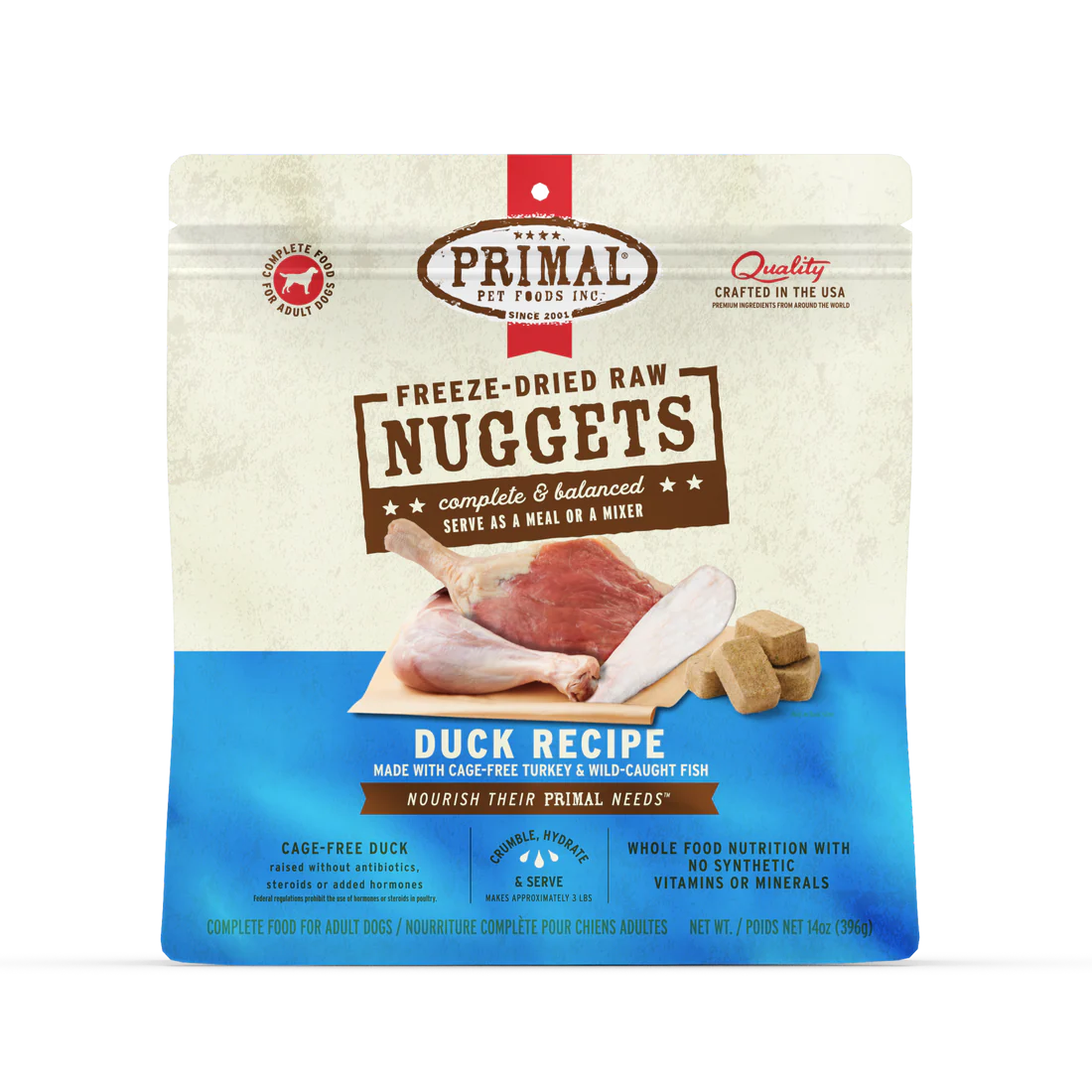 PRIM FD DOG NUGGETS DUCK TURKEY FISH 5.5 OZ