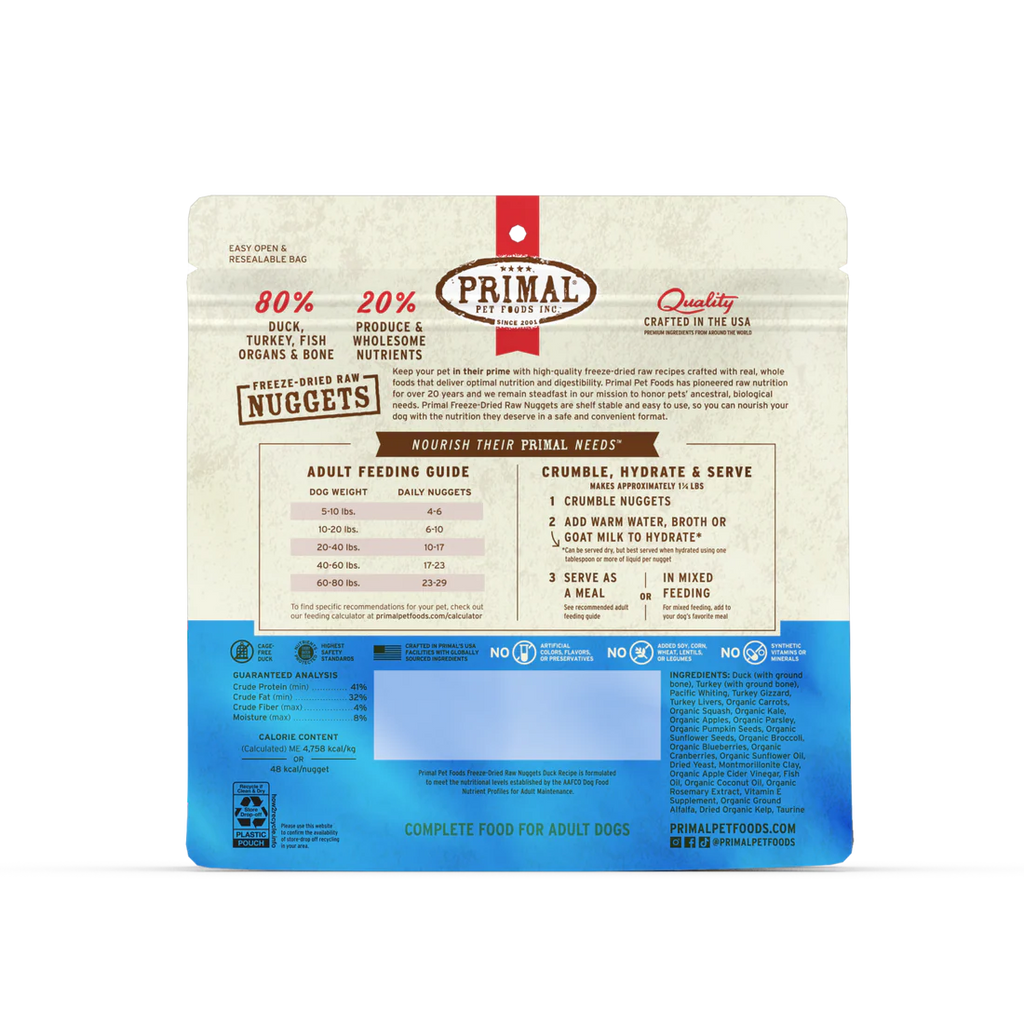 PRIM FD DOG NUGGETS DUCK TURKEY FISH 5.5 OZ